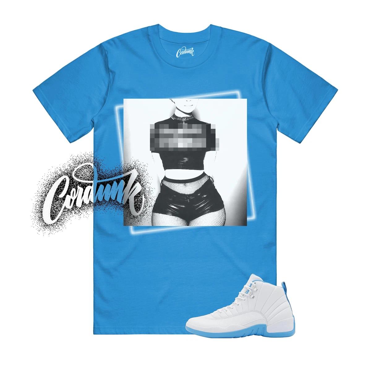 12 Melo White University Blue Emoji T Shirt Match Match IS2 4XL
