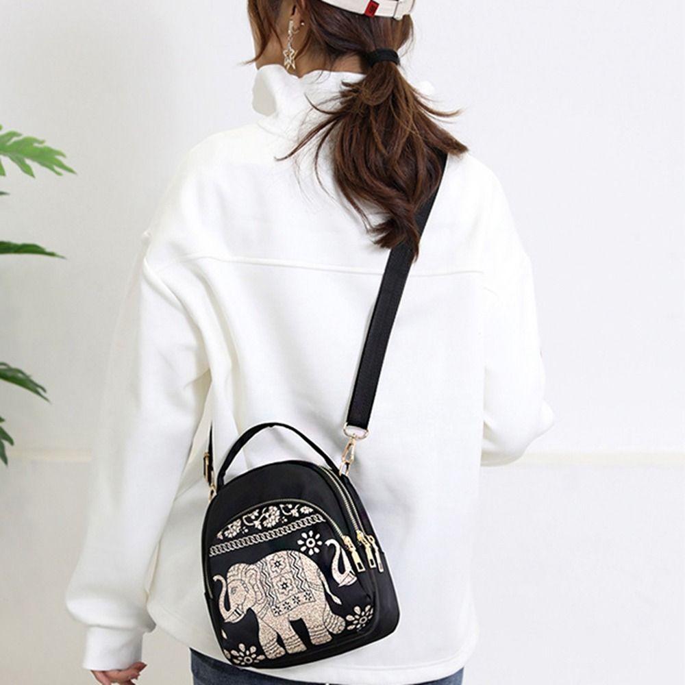 Canvas Nylon Crossbody Bag Elephant Oxford Shoulder Bag Vintage Women Backpack  Girls