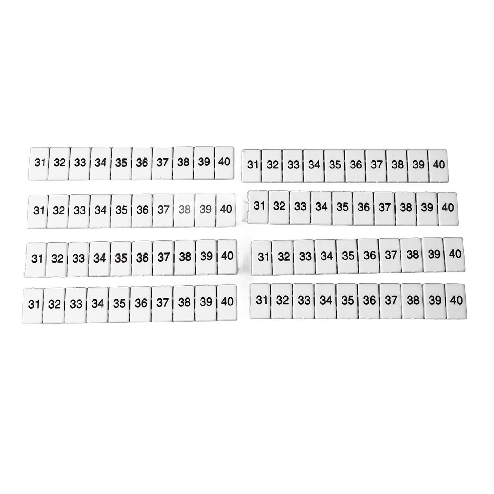 

100Pcs Terminal Marker Strip Blocks Labels Marking Tags Mark Bar Heat Resistant Nylon ZB6 31‑40