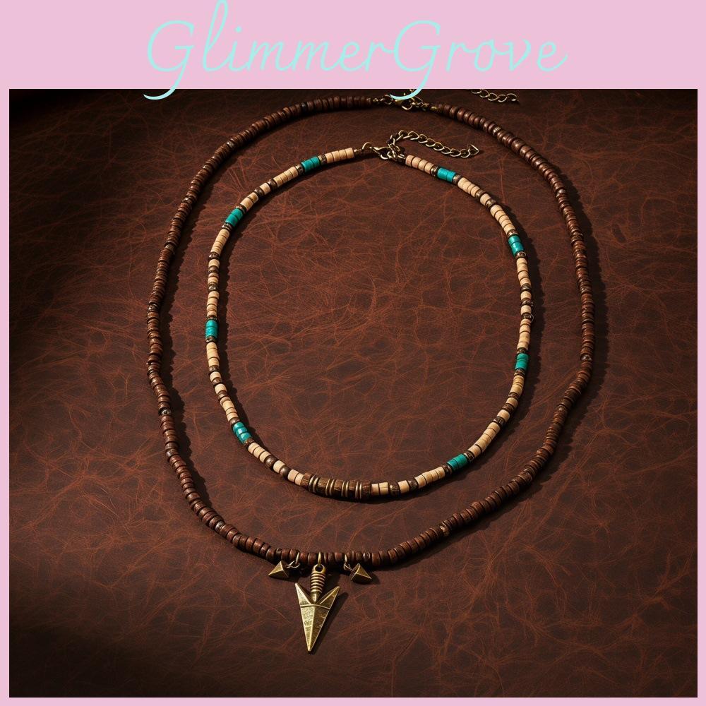 Retro Hip Hop Mens Jewelry With Natural Coconut Shell And Alloy Pendant For Daily Wear