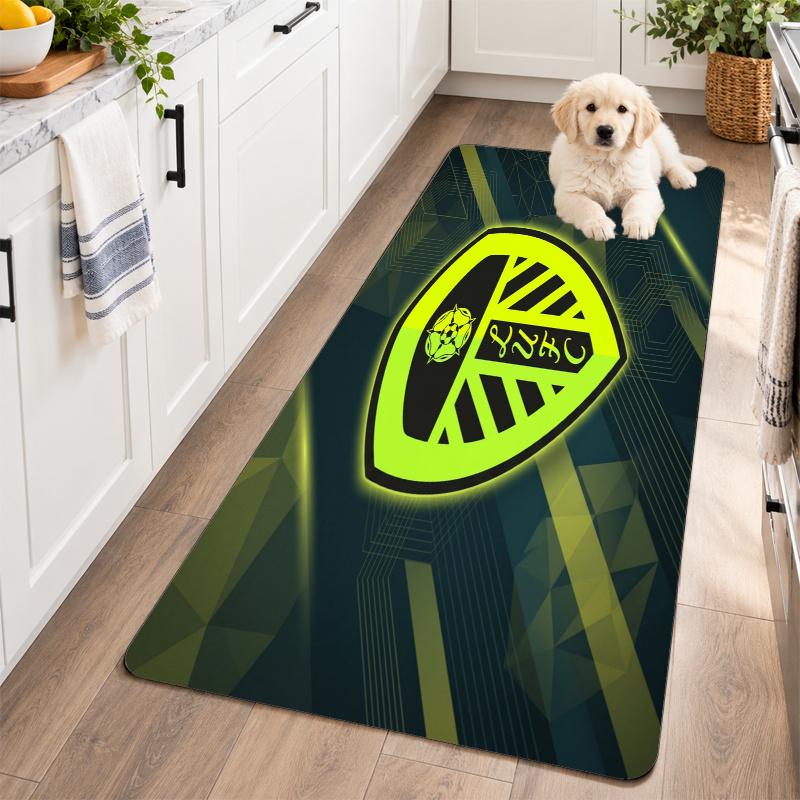 Flannel Kitchen Mat Leeds United Soft Area Rug Non Slip Floor Carpet Home Decoration
