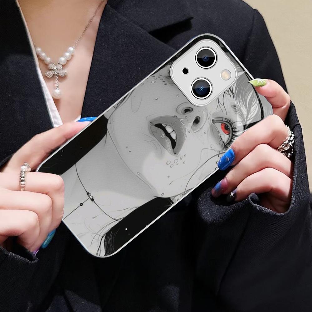 Cute Girl Trend Anime Phone Case For IPhone 14 13 12 Mini 11 Pro XS Max X XR 14 Plus Tempered Glass Cover