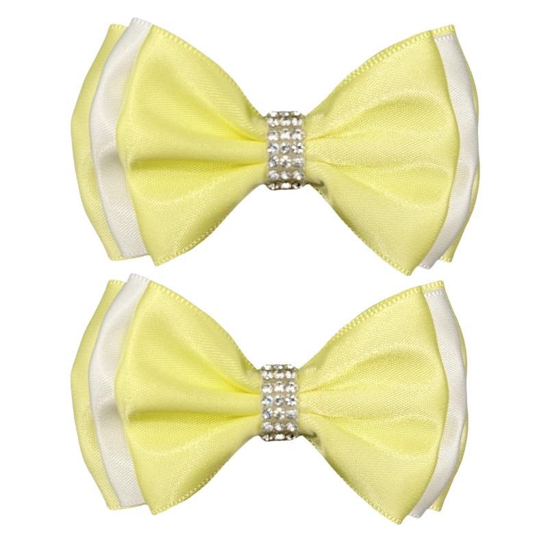 Elegant Rhinestone Satin Bow Hair Clip - French High-End Style