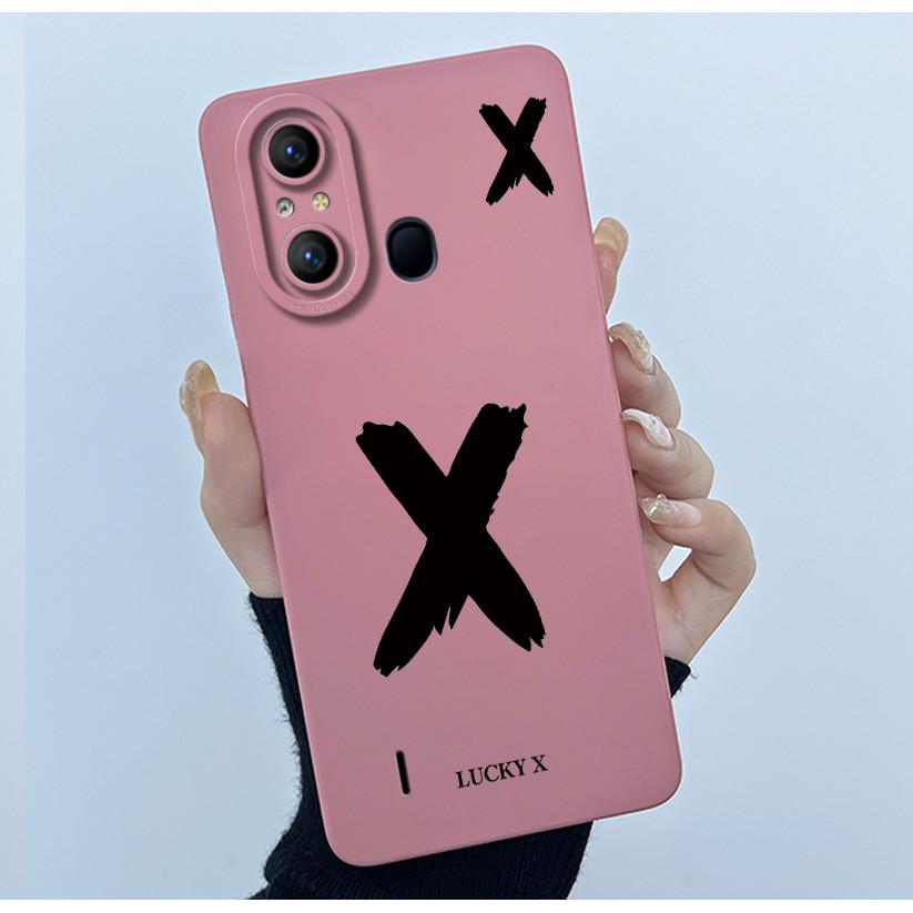 For ITEL A58 A58 Pro A49 A49 LTE Phone Case Matte Lucky Initial Letter Soft Silicone Cover for ITELA58PRO A 49 A661L Casing Itel A49 LTE