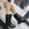 Trend mid-tube rain shoes women's non-slip mid-top waterproof shoes rain shoes water boots rain boots women's car wash kitchen rubber shoes