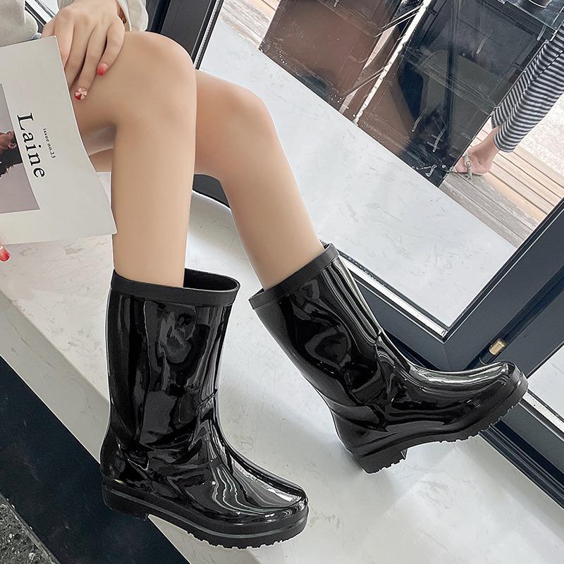 Trend Mid-tube Rain Shoes Women's Non-slip Mid-top Waterproof Shoes Rain Shoes Water Boots Rain Boots Women's Car Wash Kitchen Rubber Shoes