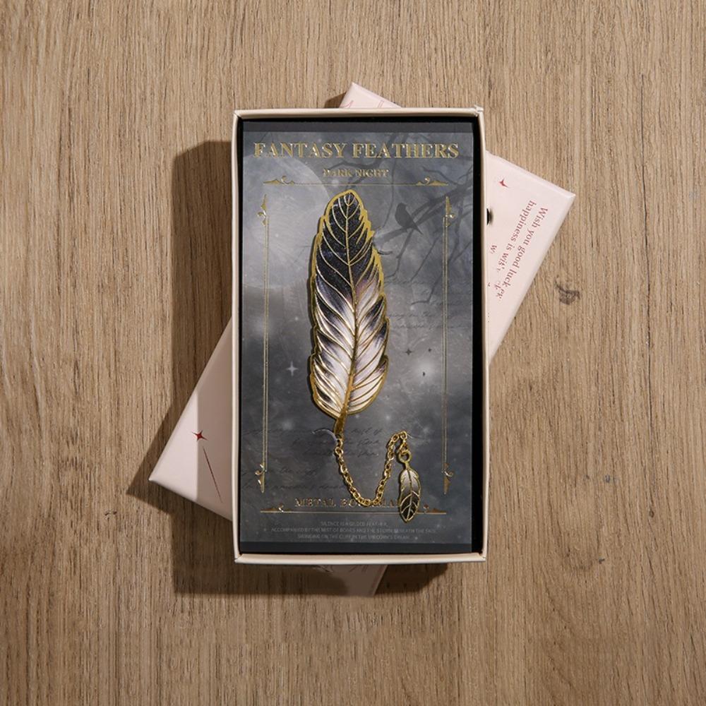 Metal Chain Feather Bookmark Page Clip Pendant Bookmark Aesthetic Vintage Book Clip  Book Lovers