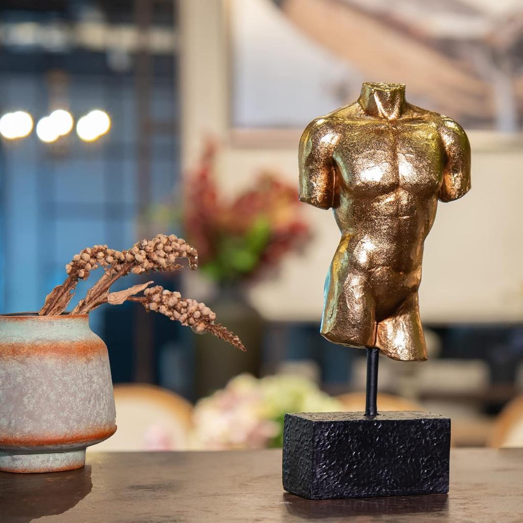 Guichifun Sculptures Home Decor Bust Male Statue - Figure Resin Decoration Modern Gold Decorative Figures Home Art Sculpture Christmas Birthday Gifts
