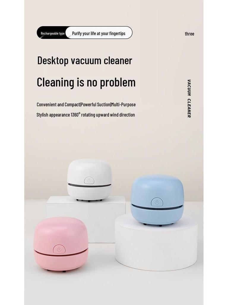 Portable Mini Desktop Vacuum Cleaner for Keyboards and Pencil Shavings with Silent Operation and Large Suction, Wireless