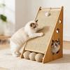 Tabla Rascadora Inclinada para Gatos Rascador Triangular para Gatos Rampa Rascadora de Sisal para Gatos con Bola Peluda para Proteger Muebles Sofá para Gatos de Interior