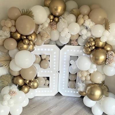 140pcs White Sand Beige Nude Balloons Arch Garland Kit Golden Ballon Wedding Birde To Be Baby Shower Baptism Birthday Decoration