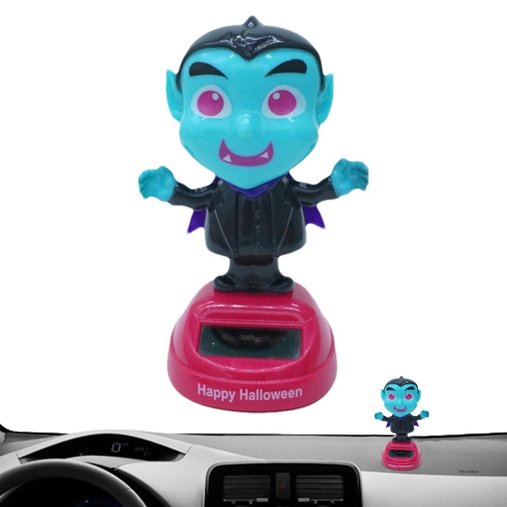 Solar Powered Swinging Decor Ghost Festival Shake Animals Halloween Solar Powered Automobile Shaking Head Toy For Cosplay Party