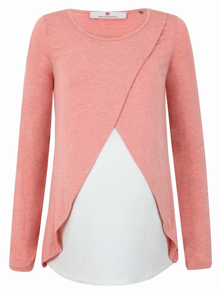 Bellybutton Maternity Women' Long Sleeve Nursing Blouse Pink