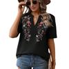 Casual Embroidery Floral Blouses For Women 2025 Summer Vintage Women's Oversized Shirts And Blouses Elegant Youth Female Tops
