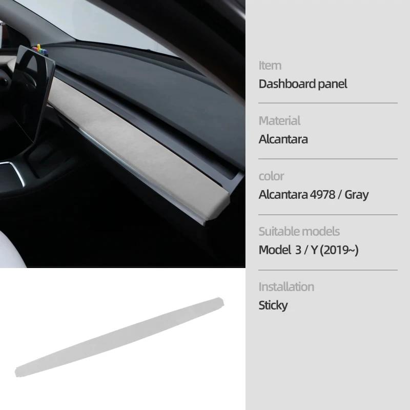 Made of Alcantara For Tesla Model 3 Model Y 2023-2019 Car Dashboard Cover Decorative Wrap Cap Protector Pad Innner Accessories
