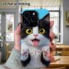 Phone Case: 2D Flat Samsung Galaxy A34 A35 M05 M06 S20 S22 S21 FE Plus 5G Protective Case, Black and White Cow Cat, Perfect Christmas and Halloween Ho