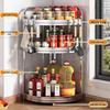 Yunshuang Stainless Steel 3-Tier Kitchen Corner Storage Rack with Chopstick Holder & Hooks