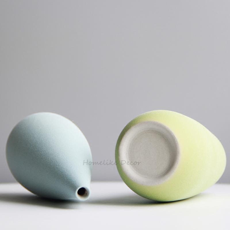 Minimalist Solid-color Flower Vase Colorful Ceramic Flower Vase Desktop Mini Vase Home Decorative Centerpiece