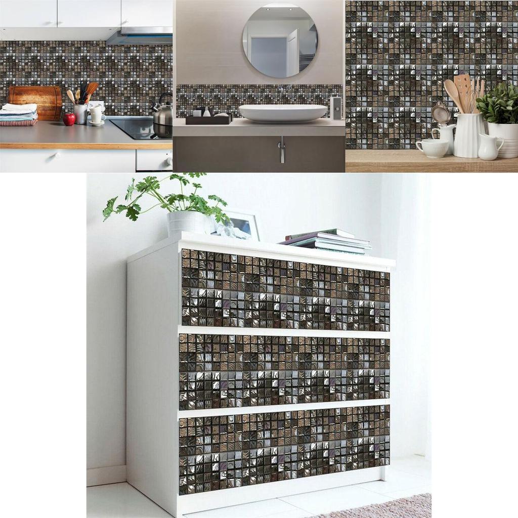 Abstract Mosaic Ceramic Tile Sticker For Home Renovation Waterproof Kitchen And Bathroom Decoration