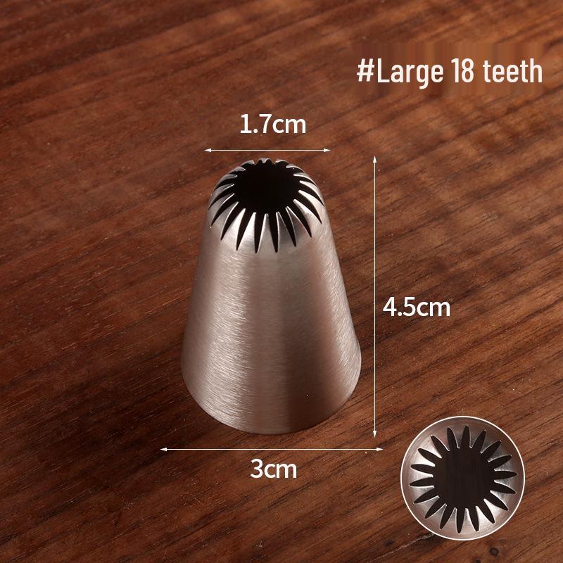 18-Tooth Stainless Steel Cookie & Meringue Piping Nozzle