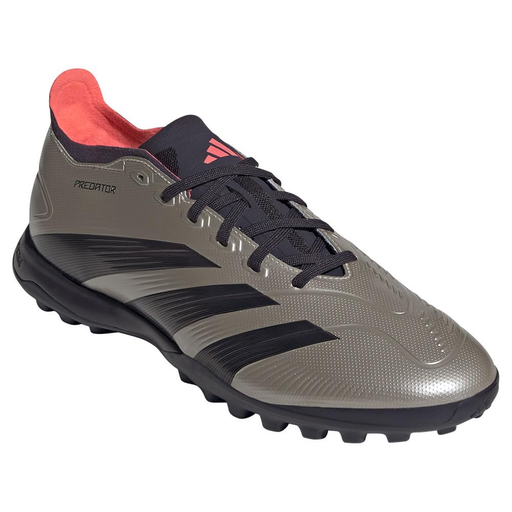 Adidas Predator League TF NIS10 Futsal Platinum Size Cm Shoes, Metallic/Aurora Black/Turbo (IF6376), 27.5