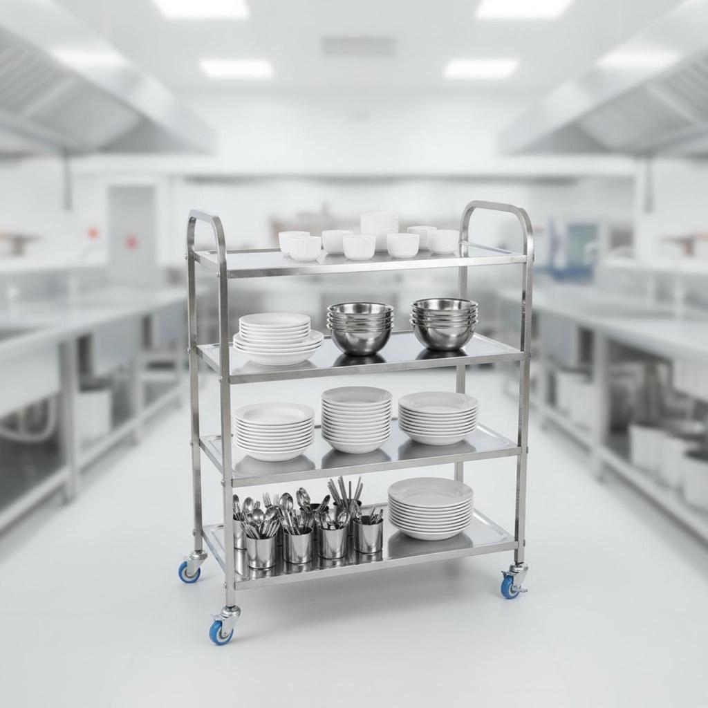 Utility Cart with Casters Commercial Grade for Hot-Pot Dining Environments