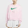Nike 3D Logo Print Cropped Sports Sweatshirt for Women in Pink