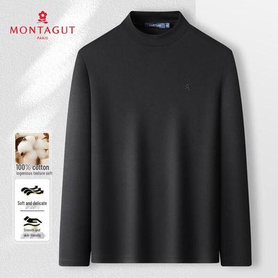 MONTAGUT Men's 100% Cotton Long Sleeve T-Shirt