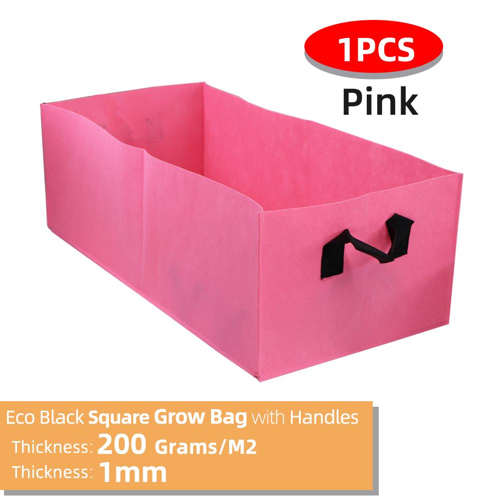 

Квадратные тканевые мешки для выращивания растений Воздухопроницаемые горшки для растений с ручками Контейнеры для посадки цветов Сумка для выращивания овощей 20x20x20cm розовый