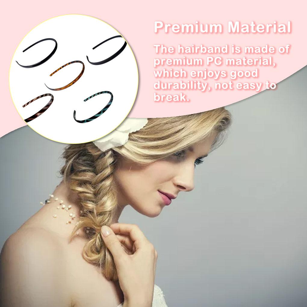 Hairbands Resin Anti-slip Flexible Simple Style Fashion Headwear with Gear Hair Styling Gift for Women Girls Daily Wear