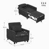 Reclining Sofa Bed Armchair with Side Pockets, In Velvet-Effect Fabric, 74x84x81 Cm, Dark Grey