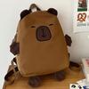 Kawaii Capybara Nylon Backpack Korean Style Cartoon Students Book Bag Capybara School Bag  Outdoor