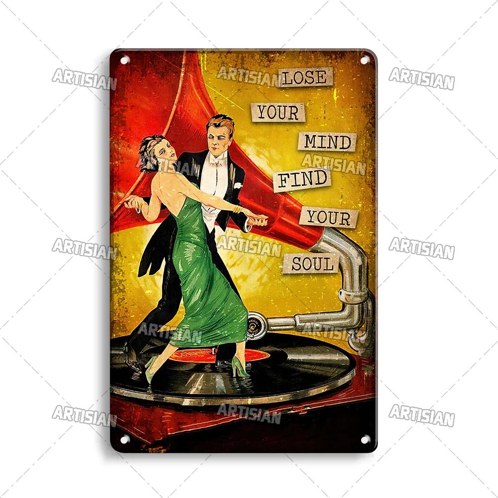 ARTISIAN Rusty Vinyl Records Metal Tin Sign Vintage Decorative Plate Classic Music Metal Sign Man Cave Home Studio Wall Decor