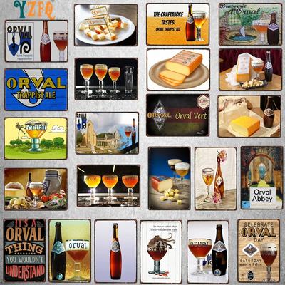 Belgisches Bier Orval Metallblechschilder Retro Shabby Chic Teller Für Wand Bar Haus Pub Kunst Küche Kaffee Dekoration 30x20CM DU-8523B