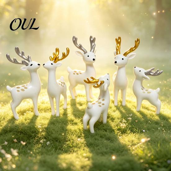 Small Animal Figure for Moss Micro Landscape 3 Pcs Mini Deer Figurines, Cute Woodland Decoration, Miniature Versatile Landscaping Accessory