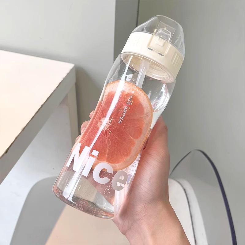 High Temperature Resistant, Drop Proof, Portable Straw Cup for School – Plastic Water Cup for Boys and Girls. 580ml белый