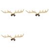 3X Vintage Deer Antlers Wall Hooks - 28Cm Wall Mounted Clothes Hanger Coat Rack Key Holder For Decorative Wall Hook,A