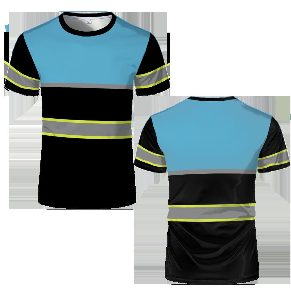 T-shirt da Lavoro di Sicurezza 3D in Cotone da Uomo - Traspirante, Assorbente il Sudore, Comoda a Maniche Corte, Uniforme Sportiva