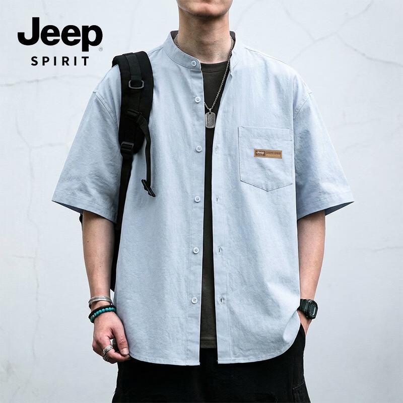 JEEP SPIRIT Men s Retro Henley Long Sleeve Shirt L