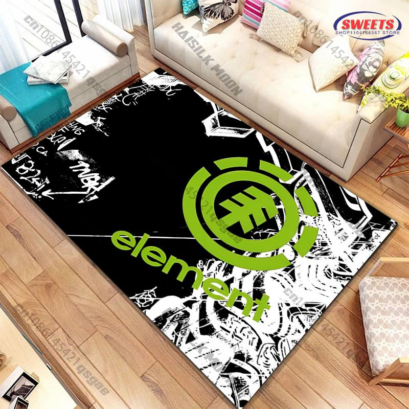 3D E Element Skateb0ards Boardsport Logo Themed Printed Carpet Modern Bedroom Living Room Sofa Decorative Rug Non Slip Mat Gift