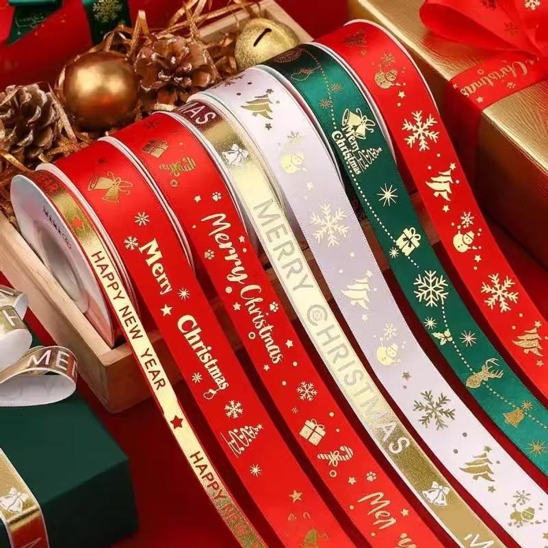 Christmas Ribbon Christmas Tree Pendant Decoration Home Room Decor Gift Packaging DIY New Year Decorative Candy Box Ribbon