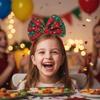 Cute Bowknot Hair Hoop Shiny Christmas Headwear  Merry Christmas Decorations