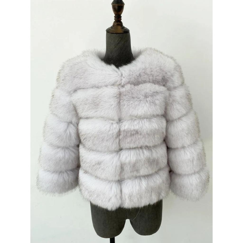 VAYLA Mink Coat Winter Black White Faux Fur Coat Woman Elegant Fluffy Faux Fur Jacket Top Short Fur Coats Woman Clothing