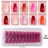 Solid Color Manicure Nail Tips Set with Multi-color Options - 240 Wearable Fake Nail Stickers