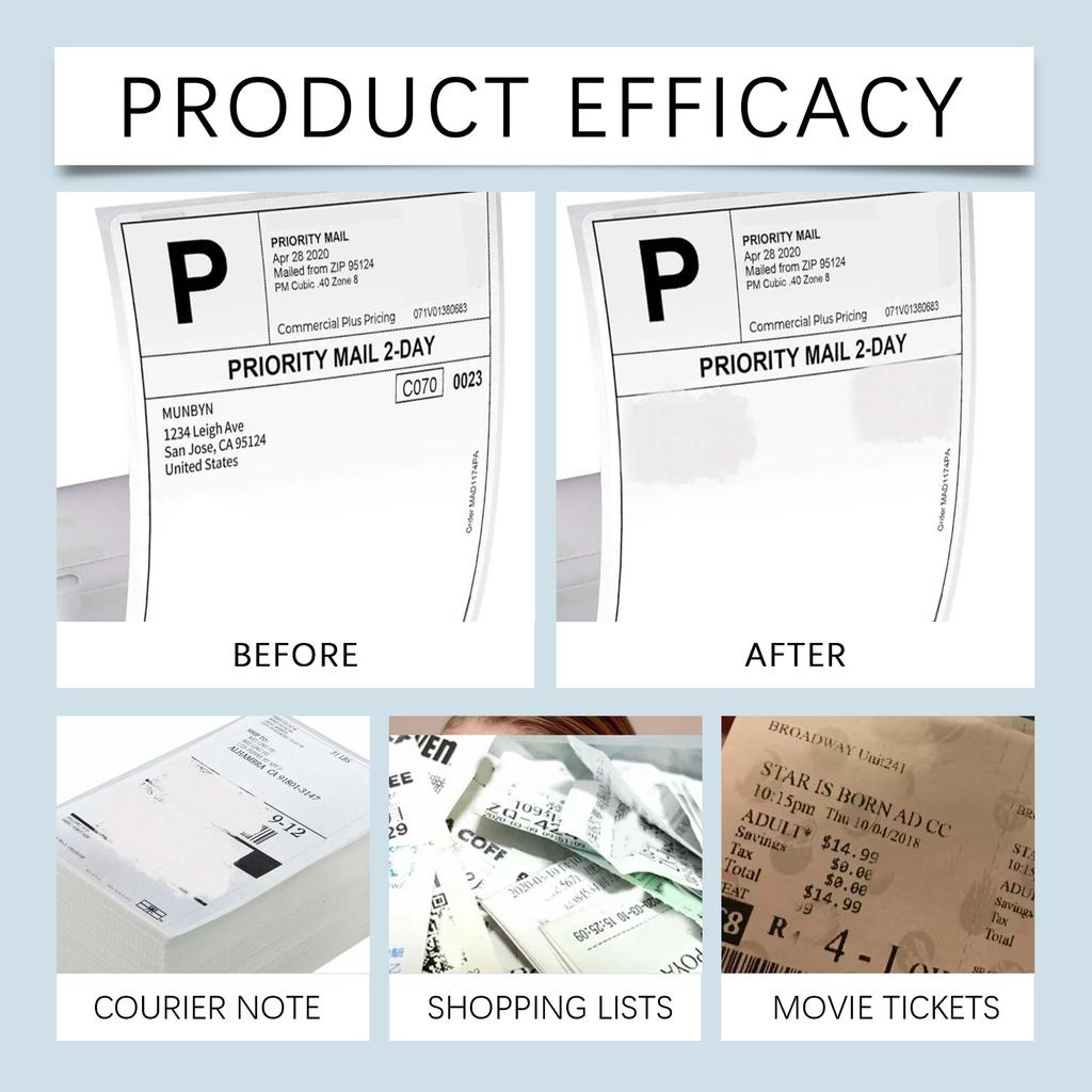 Thermal Paper Correction Fluid; Privacy Against Identity Theft And Misuse Of Receipt Information.20ml