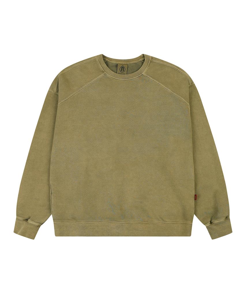 ADERNM Back Cut-Line Pigment Sweatshirt (Beige)