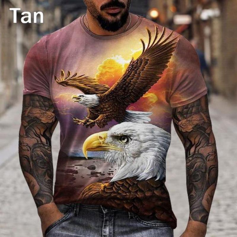 

Мужская футболка с коротким рукавом и принтом 3D Eagle 2XL