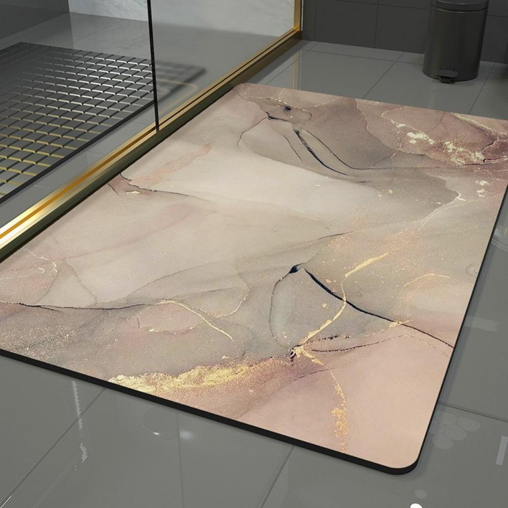 Simple Printing Bathroom Thickening Mat Bath Non-slip Carpets In Wash Basin Bathtub Side Floor Rug Shower Room Doormat Memory Foam 3D Pad