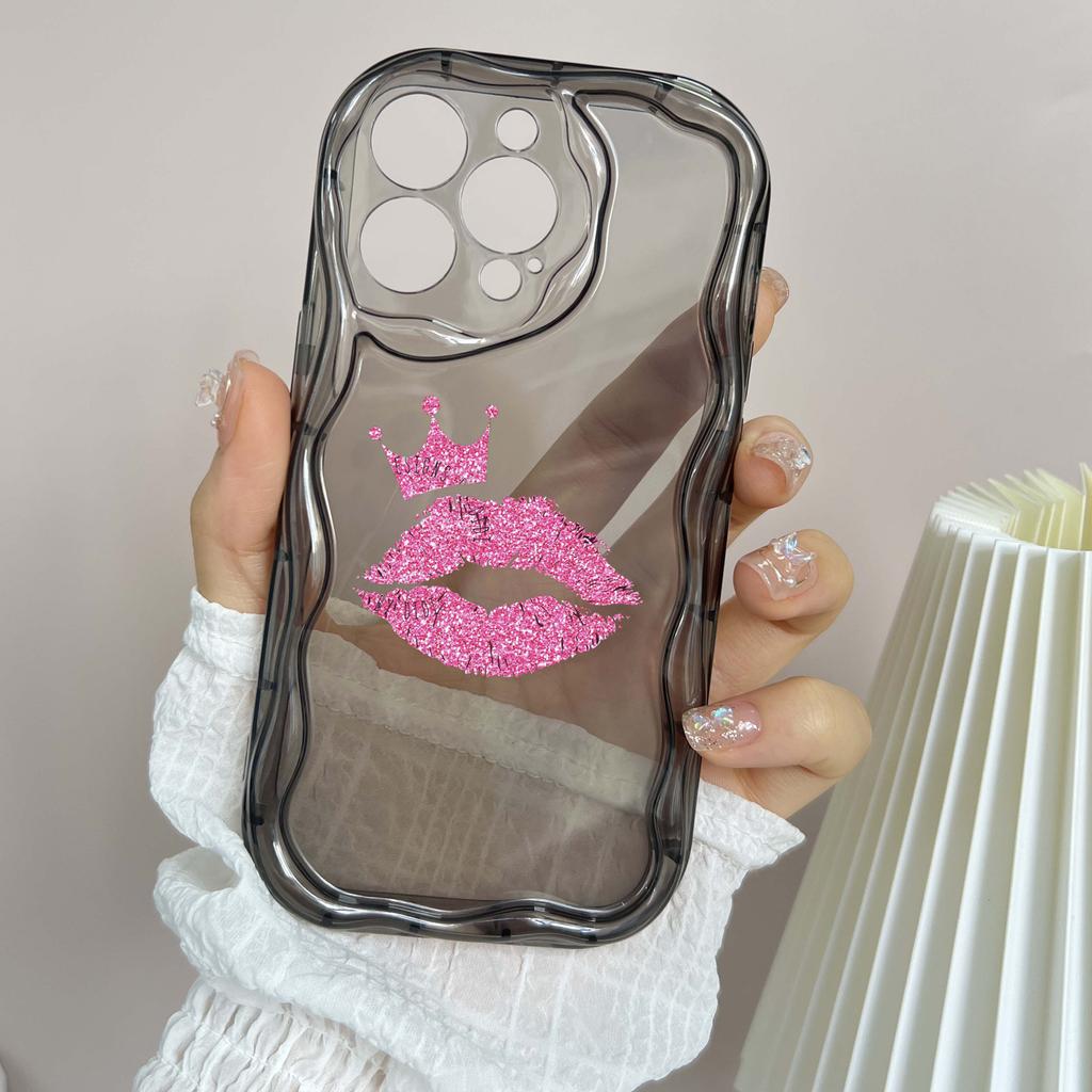 LZ20 Lips kiss design Clear Soft Wave Phone Cases for iPhone 15 13 Pro Max 12 mini 14 8 Plus XS Max XR 6 Protection Back Cover
