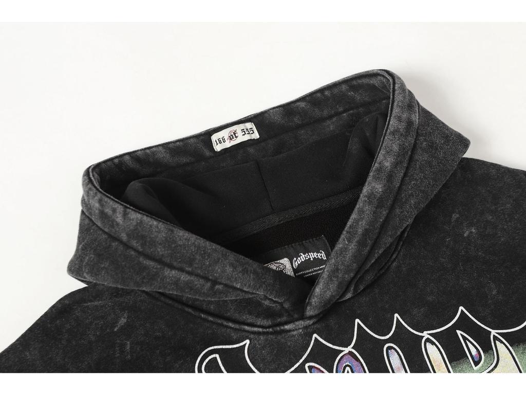 Godspeed 25ss Retro Washed Pure Cotton American Hip Hop Hoodie (Autumn/Winter Collection)